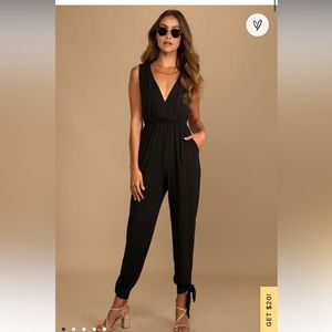 NWT Lulus “Cool To Be Casual Black Sleeveless Jogger Jumpsuit” Never worn